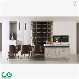 3d model of modern light luxury restaurant